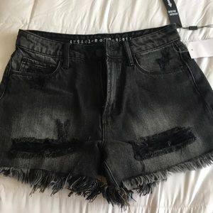 Black jean shorts